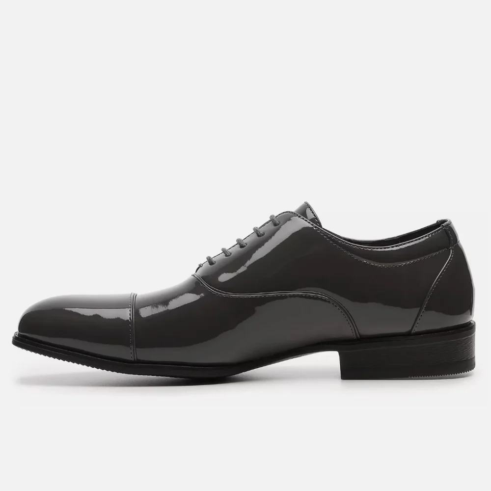 New w/o Box Stacy Adams Gala Genuine Patent Leather Black Lace-Up Dress Oxfords